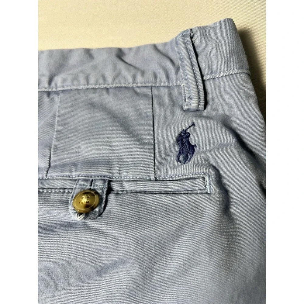 Polo Ralph Lauren Men’s Chino Shorts Light Blue Flat Front Casual Preppy Size 35